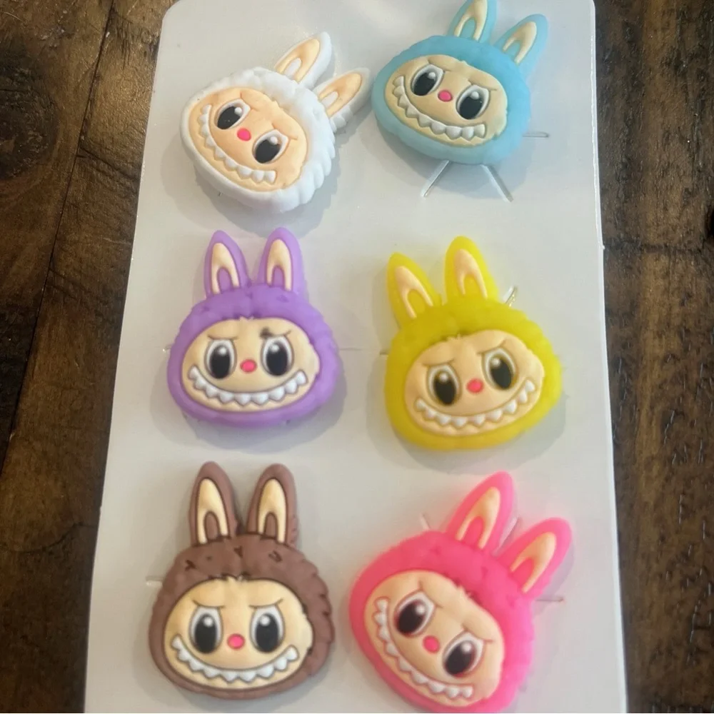 Labubu Croc Charms 6pc Set Bunny Cartoon Shoe Accessories Cute Kawaii